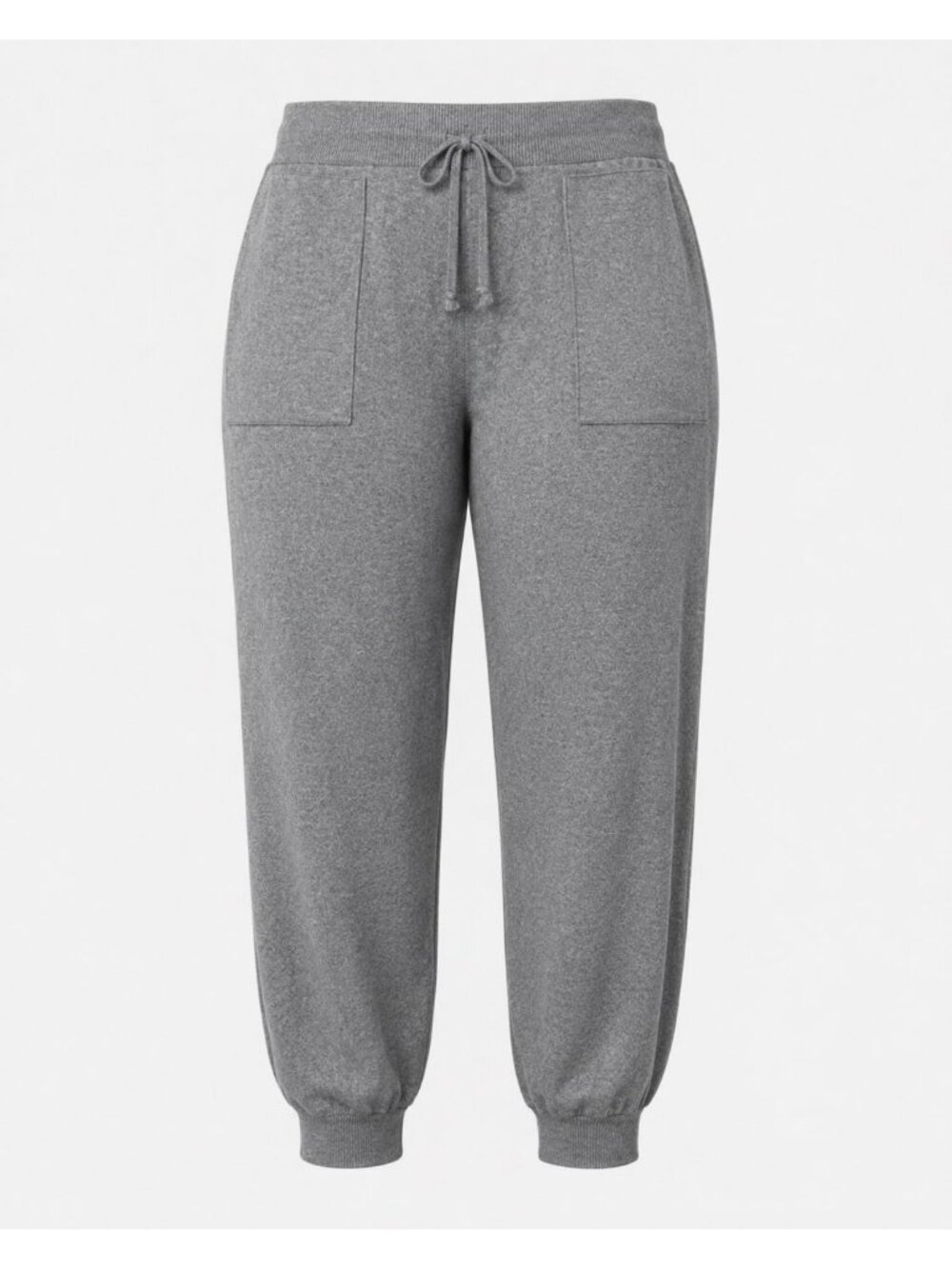 Chicos Zenergy XL Gray Drawstring Knit Joggers Relaxed Fit Cozy Lounge Pants